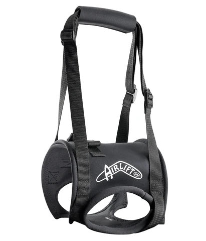 The airlift walkabout harness helps dogs up stairs.